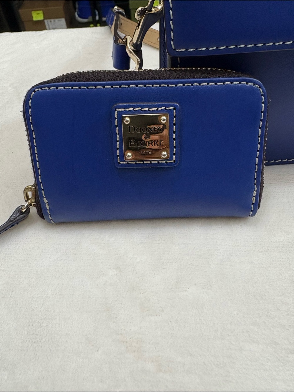 Dooney & Bourke Beacon Small East/West Flap Crossbody – Royal Blue w/ Wallet. - Picture 9 of 16